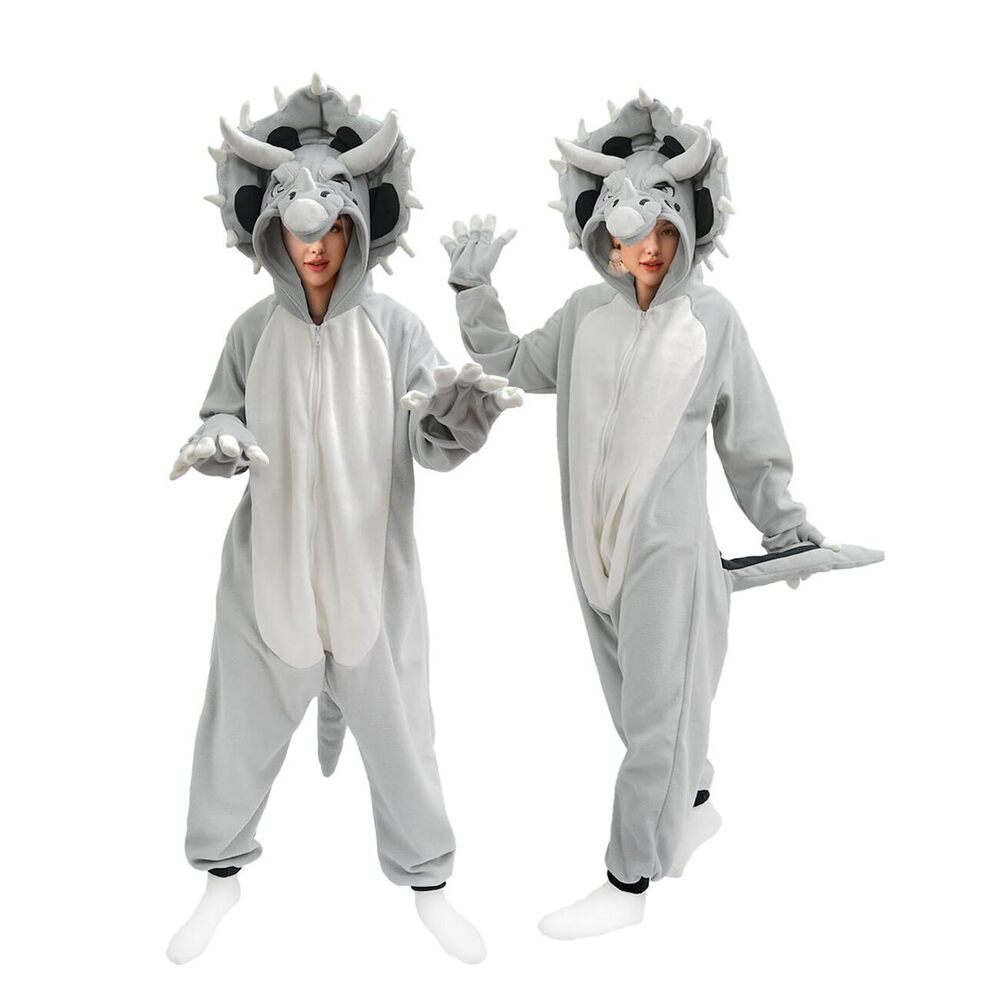 3755 Adult Triceratops Onesie Costume Pajamas Halloween Christmas